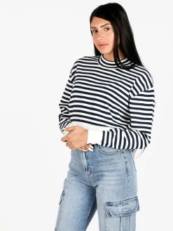 Solada Pullover cropped da donna a righe