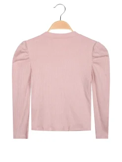 Solada Pullover da bambina con strass e maniche a palloncino