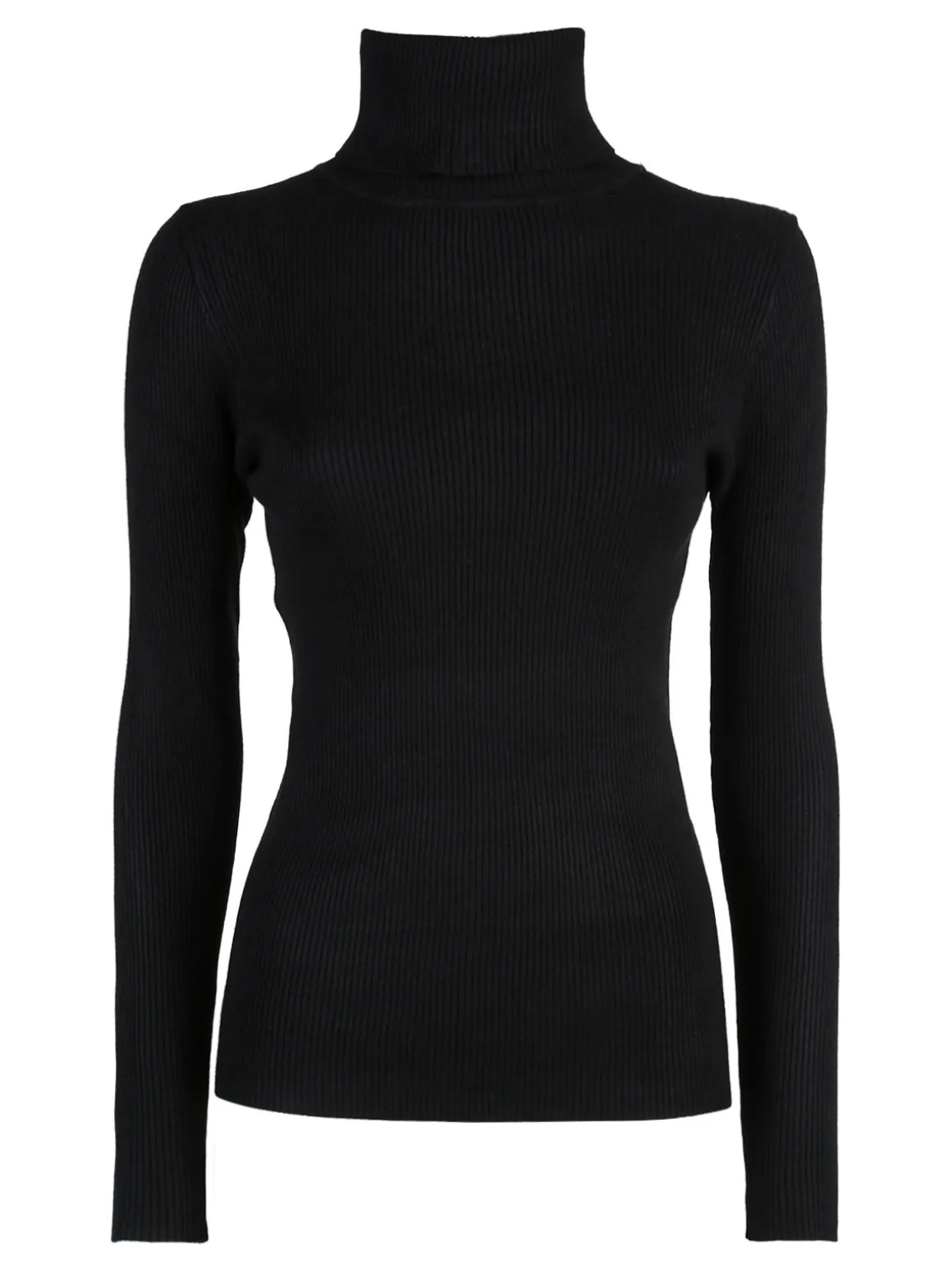 Solada Pullover dolcevita donna a costine - nero