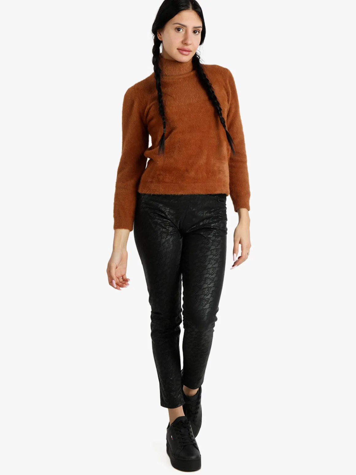Solada Pullover dolcevita peloso da donna
