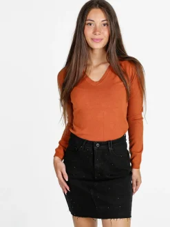 Solada Pullover donna con scollo a V - arancione