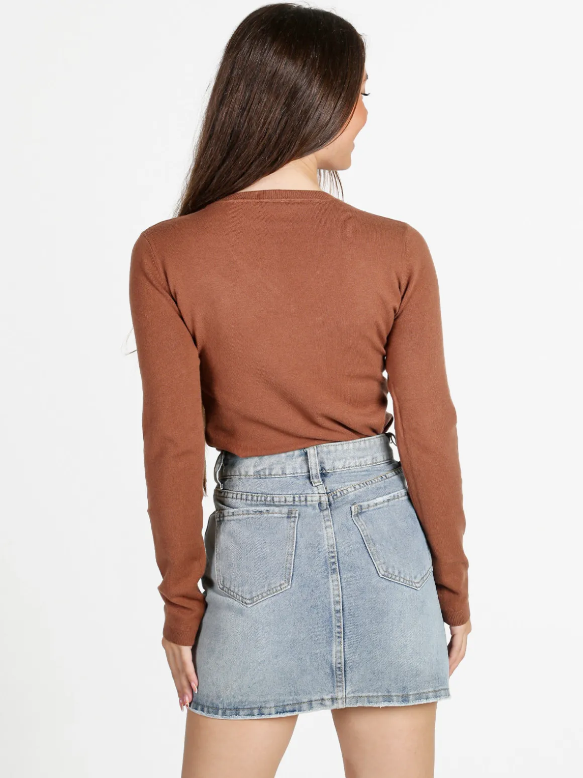 Solada Pullover donna con scollo a V - marrone