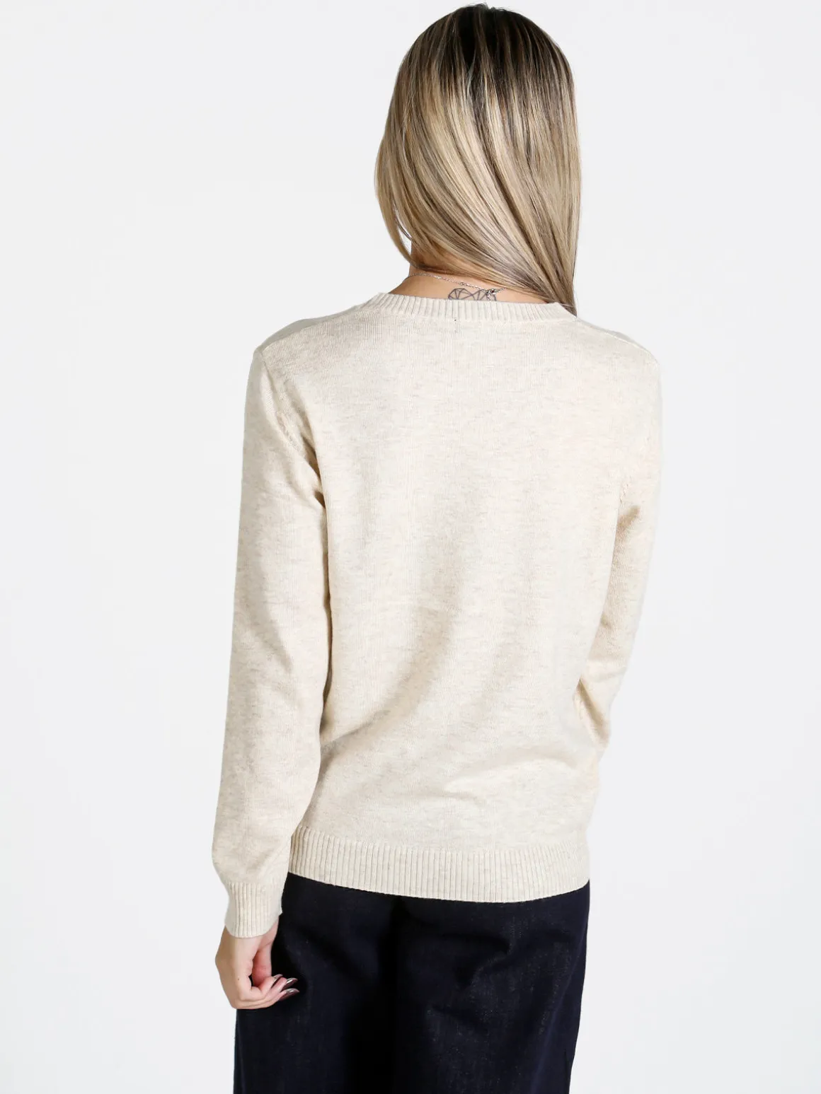 Solada Pullover donna girocollo in maglia - beige