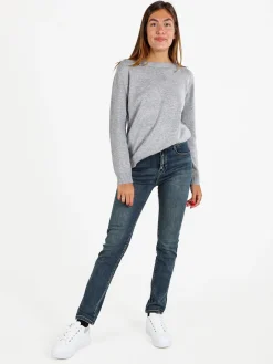 Solada Pullover donna girocollo in maglia - sabbia