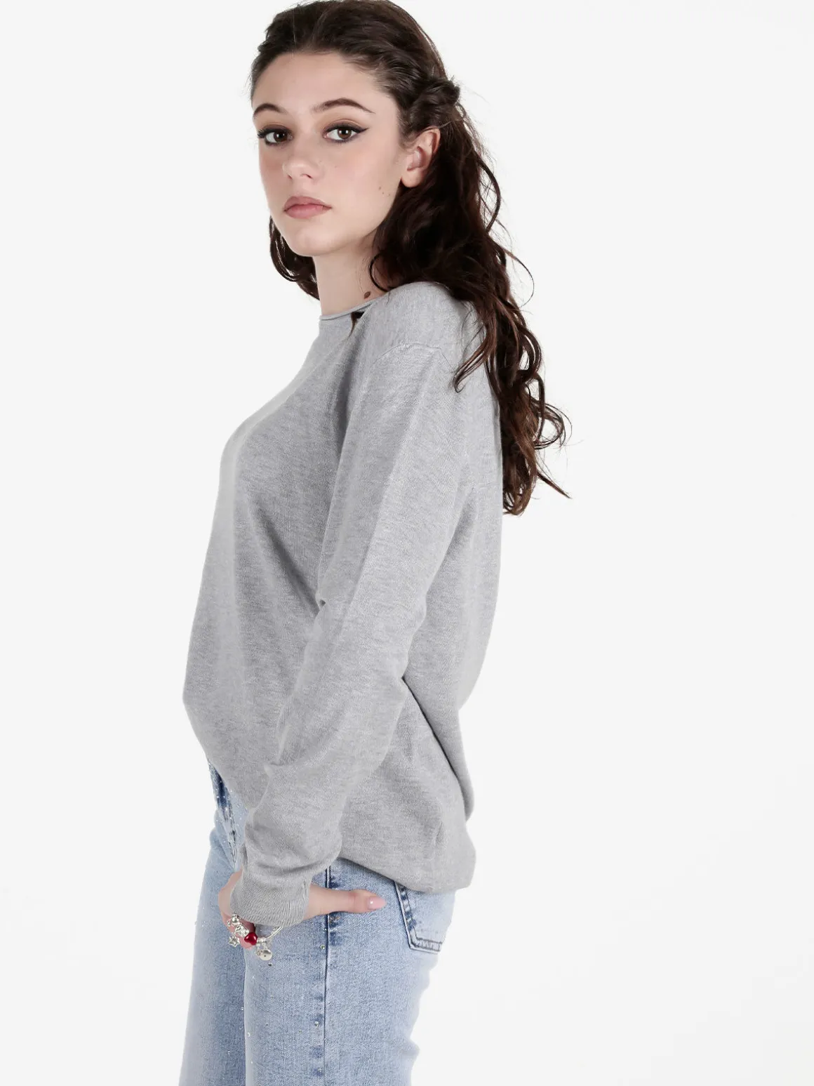 Solada Pullover donna girocollo in maglia tinta unita