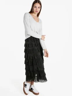 Solada Pullover donna in lurex con scollo a V