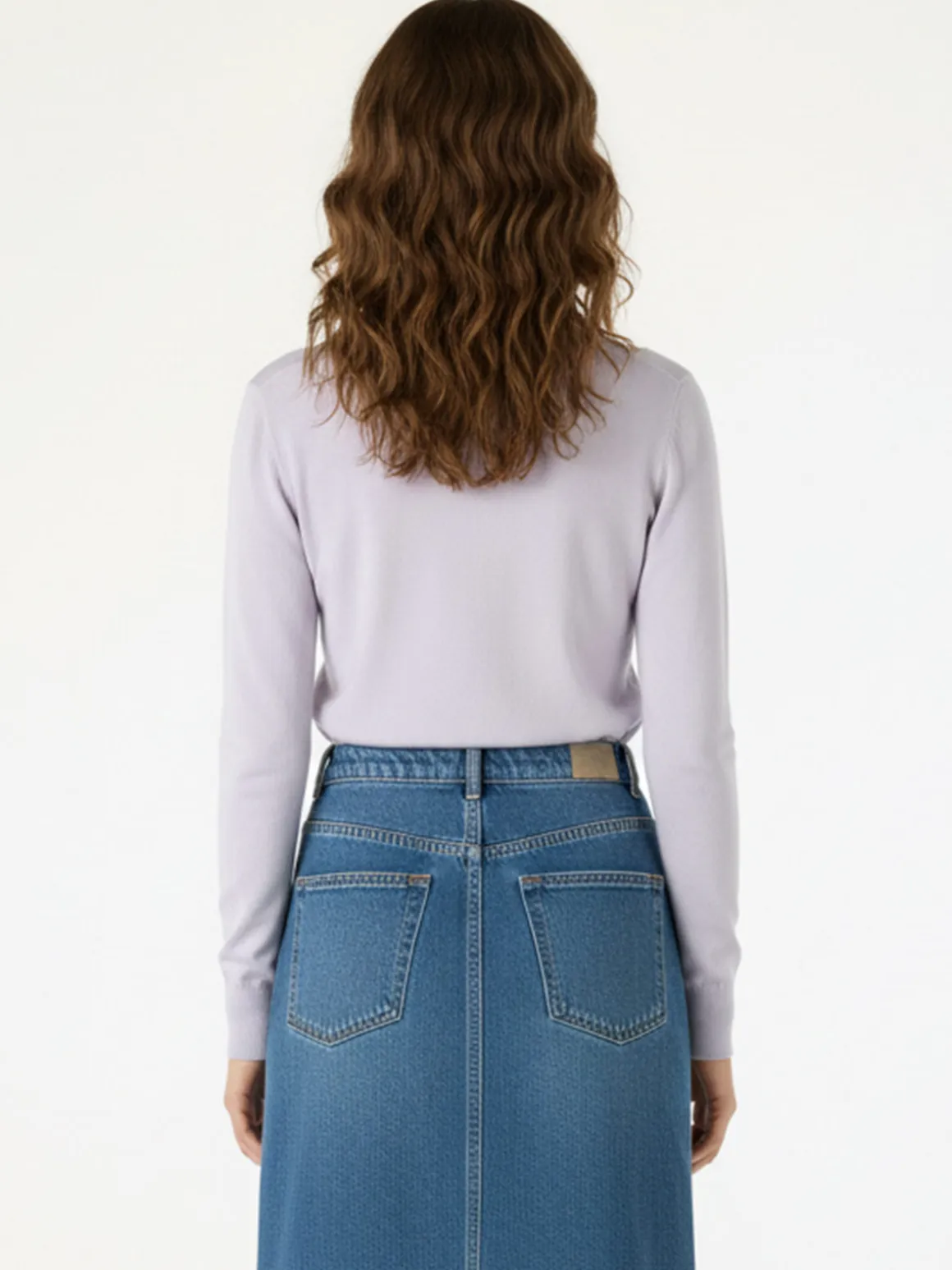 Solada Pullover donna in maglia scollo V - viola