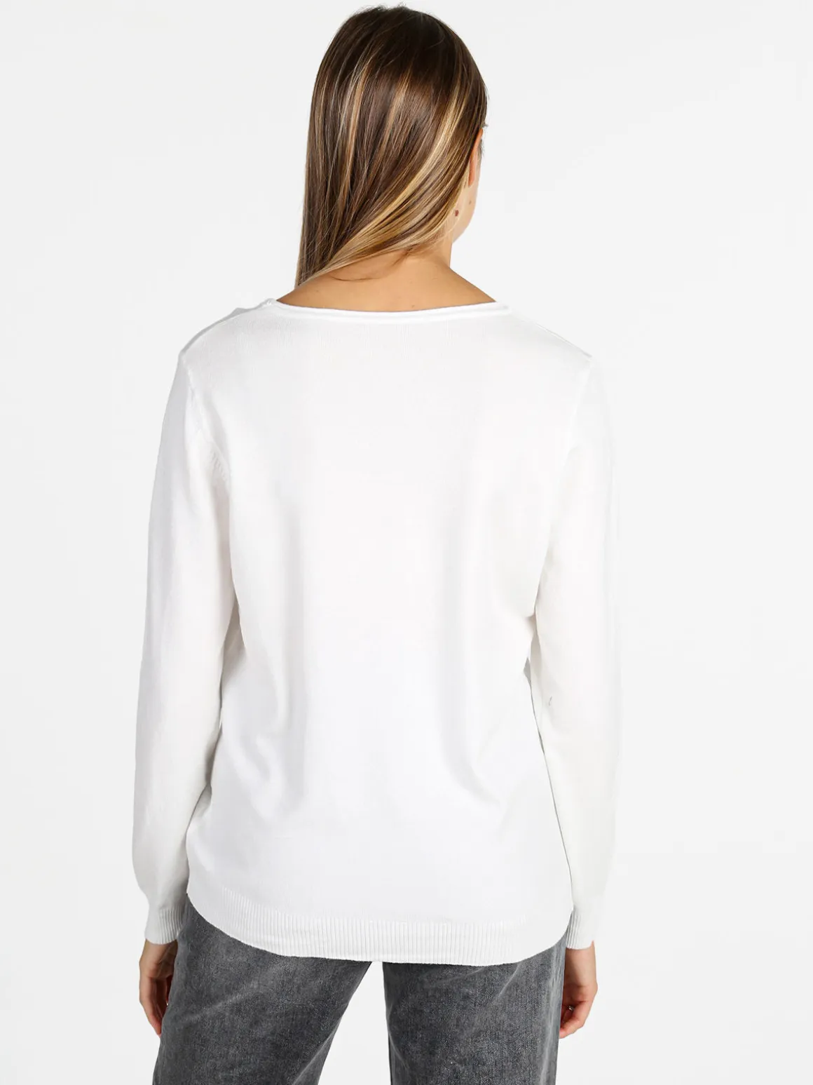 Solada Pullover donna in maglia - bianco