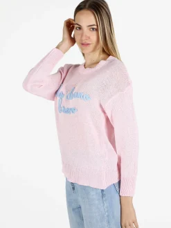 Solada Pullover donna in maglia traforata con ricamo