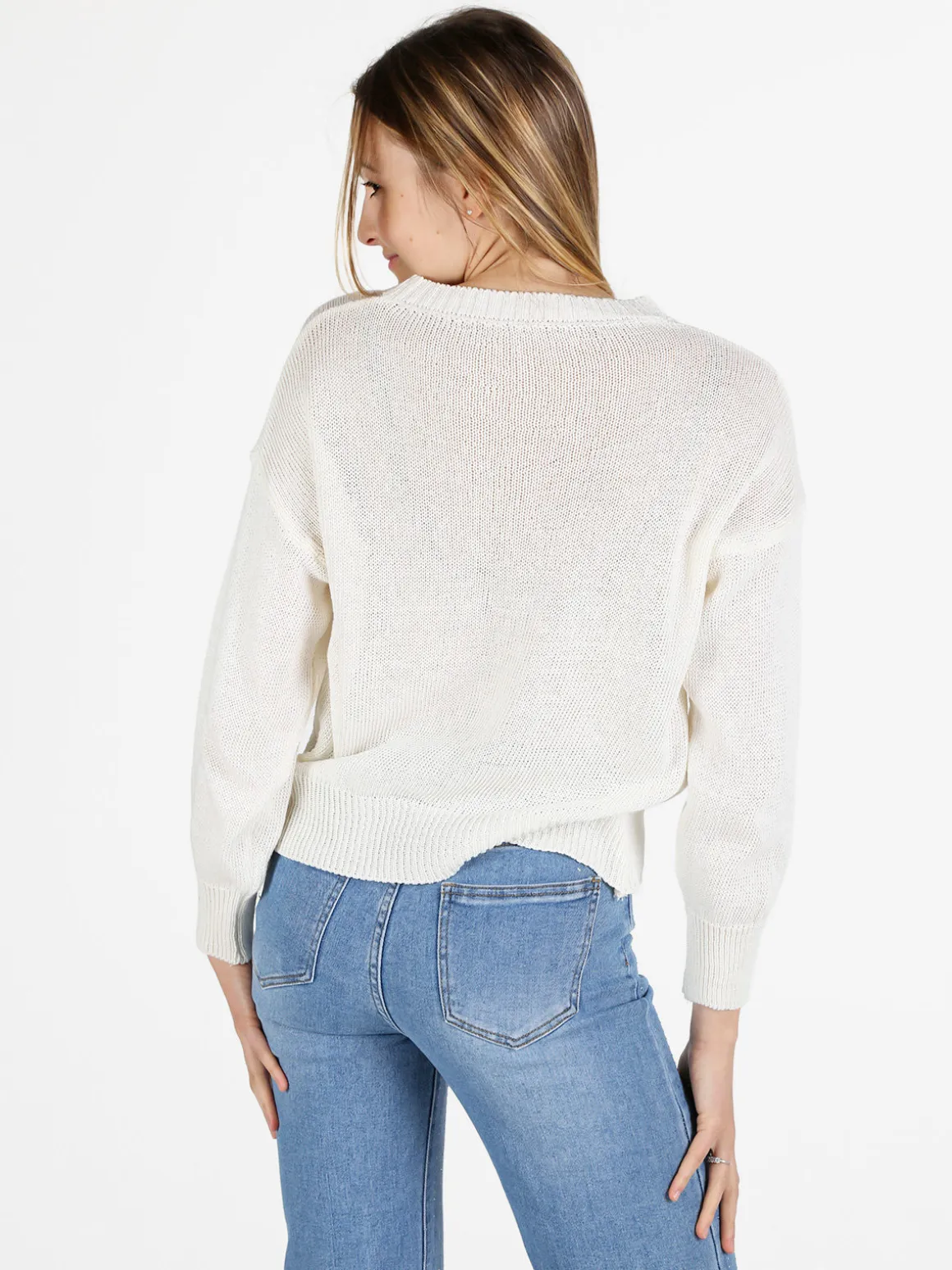 Solada Pullover donna in maglia traforata con ricamo
