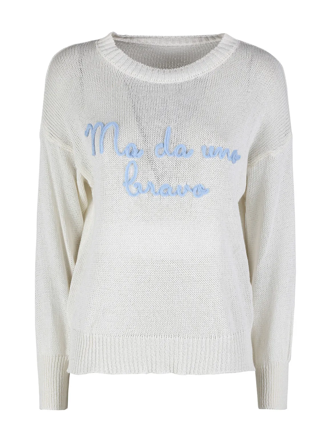 Solada Pullover donna in maglia traforata con ricamo