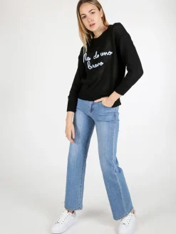 Solada Pullover donna in maglia traforata con ricamo