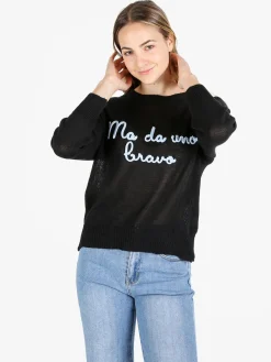 Solada Pullover donna in maglia traforata con ricamo