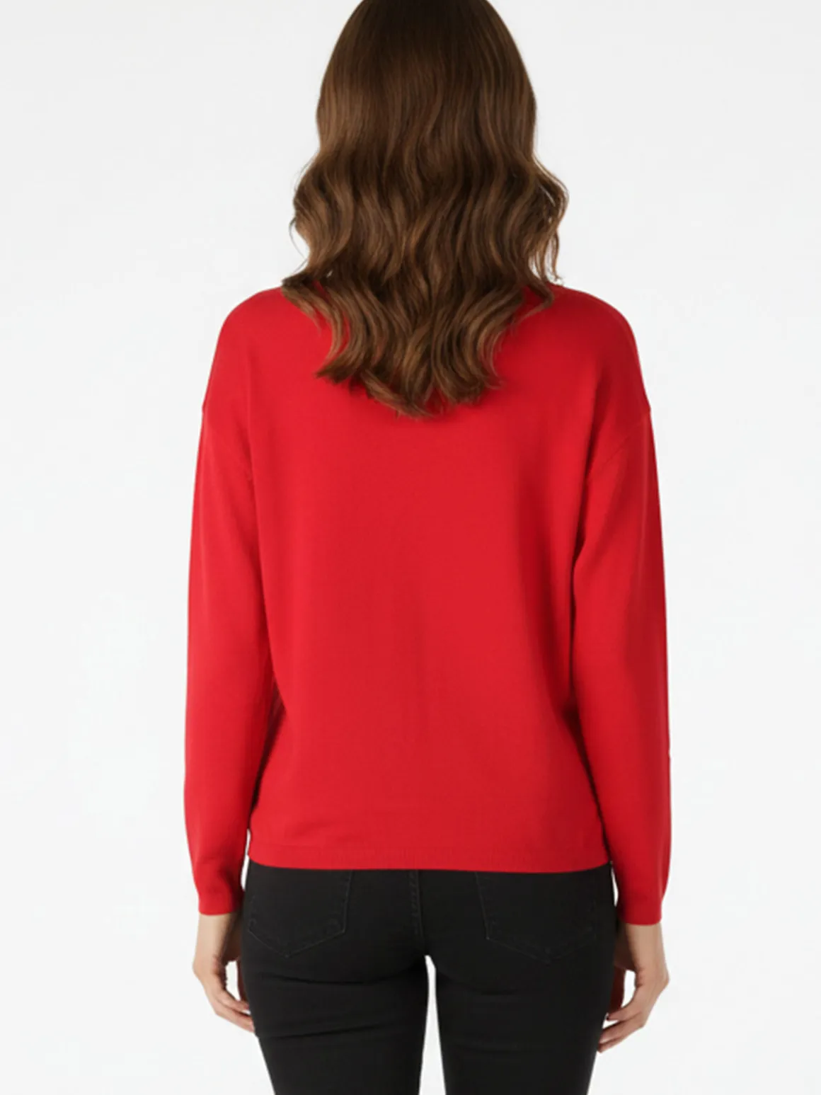 Solada Pullover donna oversize in maglia - rosso