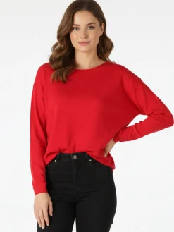 Solada Pullover donna oversize in maglia - rosso