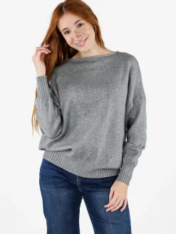 Solada Pullover donna oversize in maglia - grigio