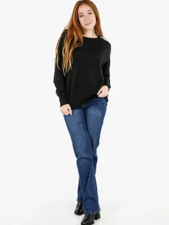 Solada Pullover donna oversize in maglia - nero