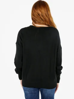 Solada Pullover donna oversize in maglia - nero