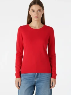 Solada Pullover girocollo da donna in maglia - rosso