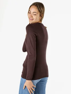 Solada Pullover girocollo da donna in maglia - moro