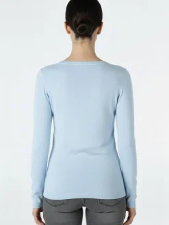 Solada Pullover girocollo da donna in maglia - azzurro