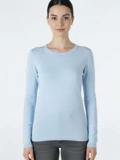 Solada Pullover girocollo da donna in maglia - azzurro