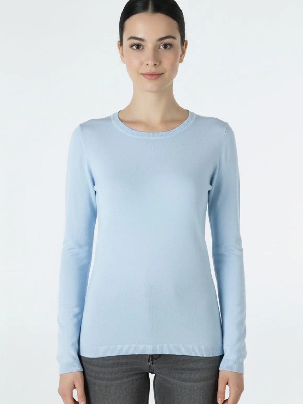 Solada Pullover girocollo da donna in maglia - azzurro