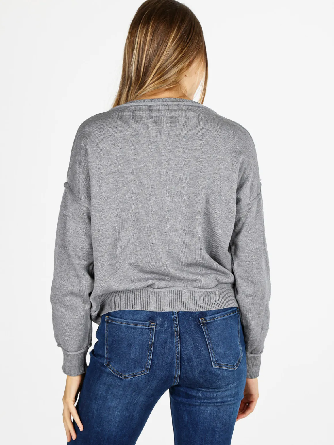 Solada Pullover oversize da donna in maglia - grigio