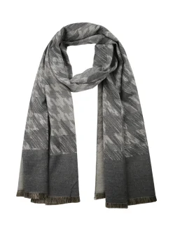 Solada Sciarpa donna con stampe e frange - grigio chiaro