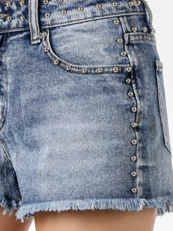 Solada Short donna in jeans con borchie - jeans