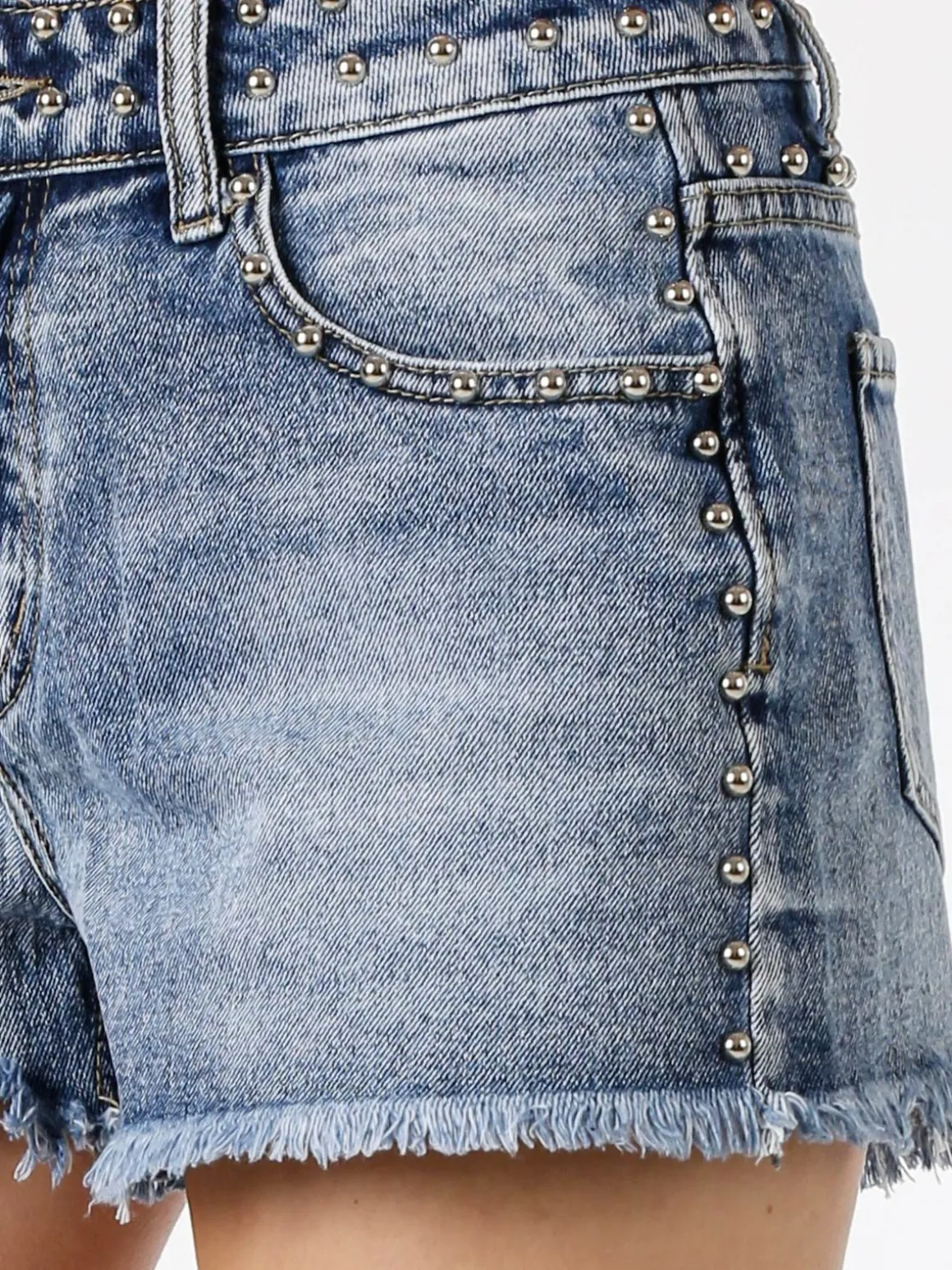 Solada Short donna in jeans con borchie - jeans