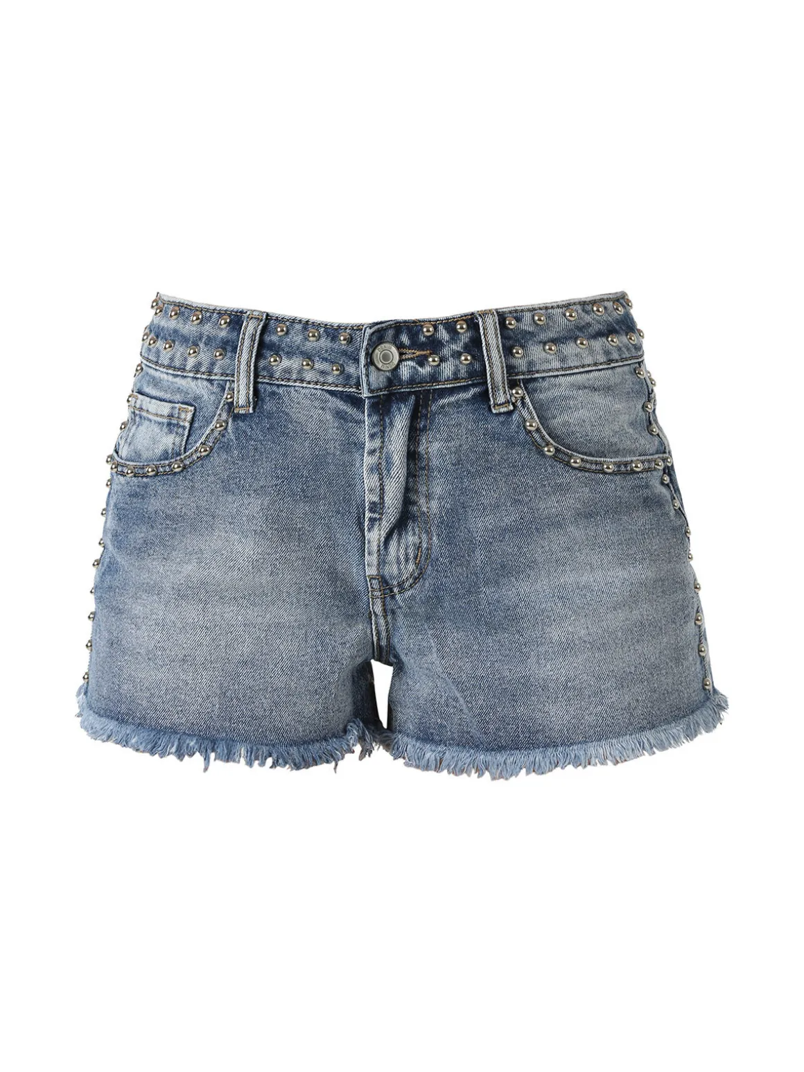 Solada Short donna in jeans con borchie - jeans