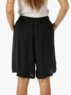 Solada Shorts donna a gamba larga con coulisse - nero