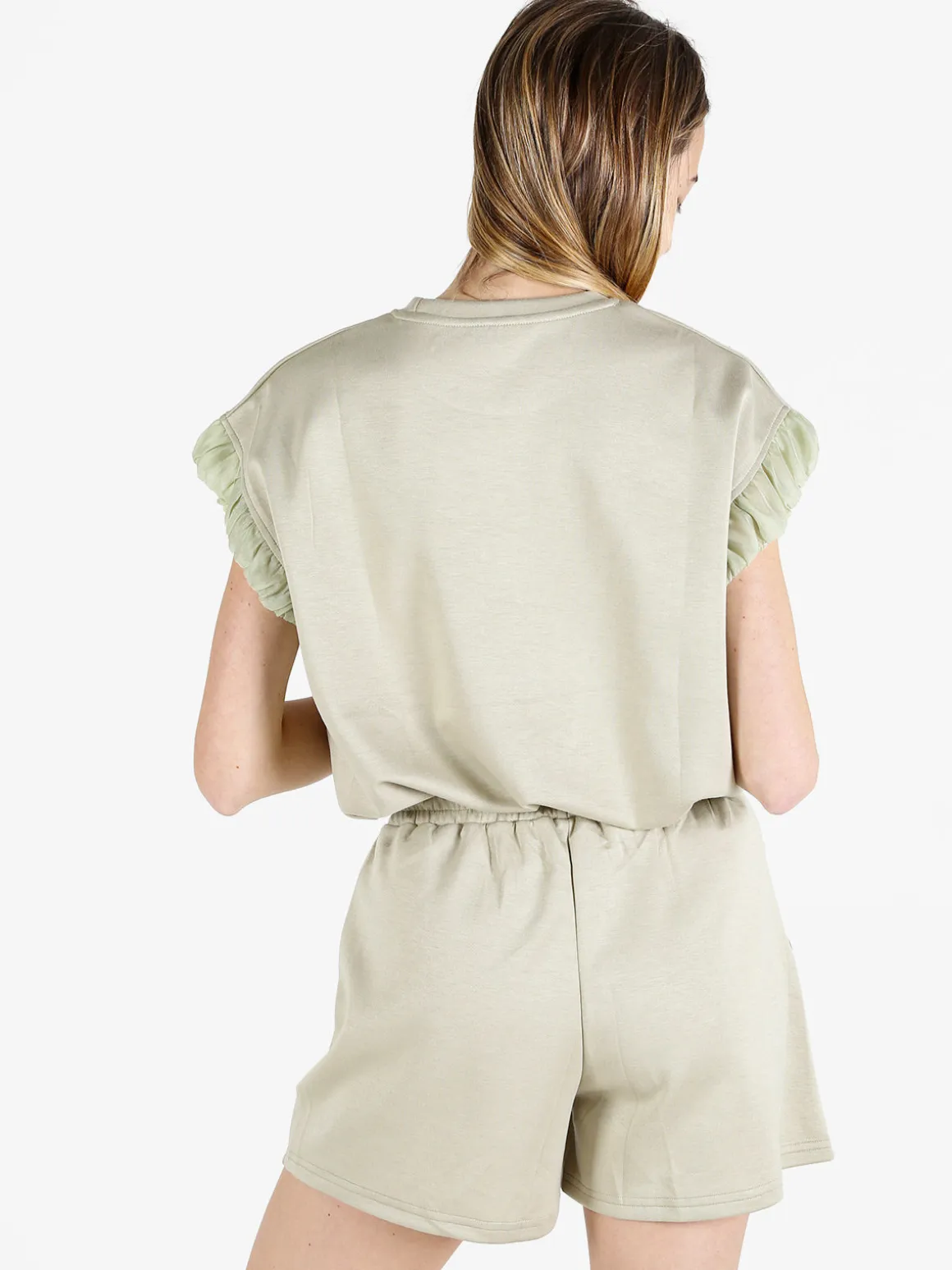 Solada Shorts donna con strass - verde chiaro