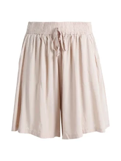 Solada Shorts donna in cotone a gamba larga - beige