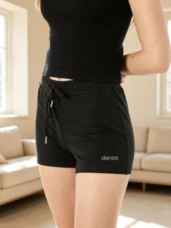 Solada Shorts donna in cotone con coulisse - nero