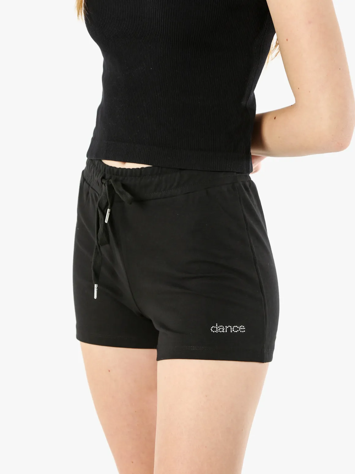 Solada Shorts donna in cotone con coulisse - nero