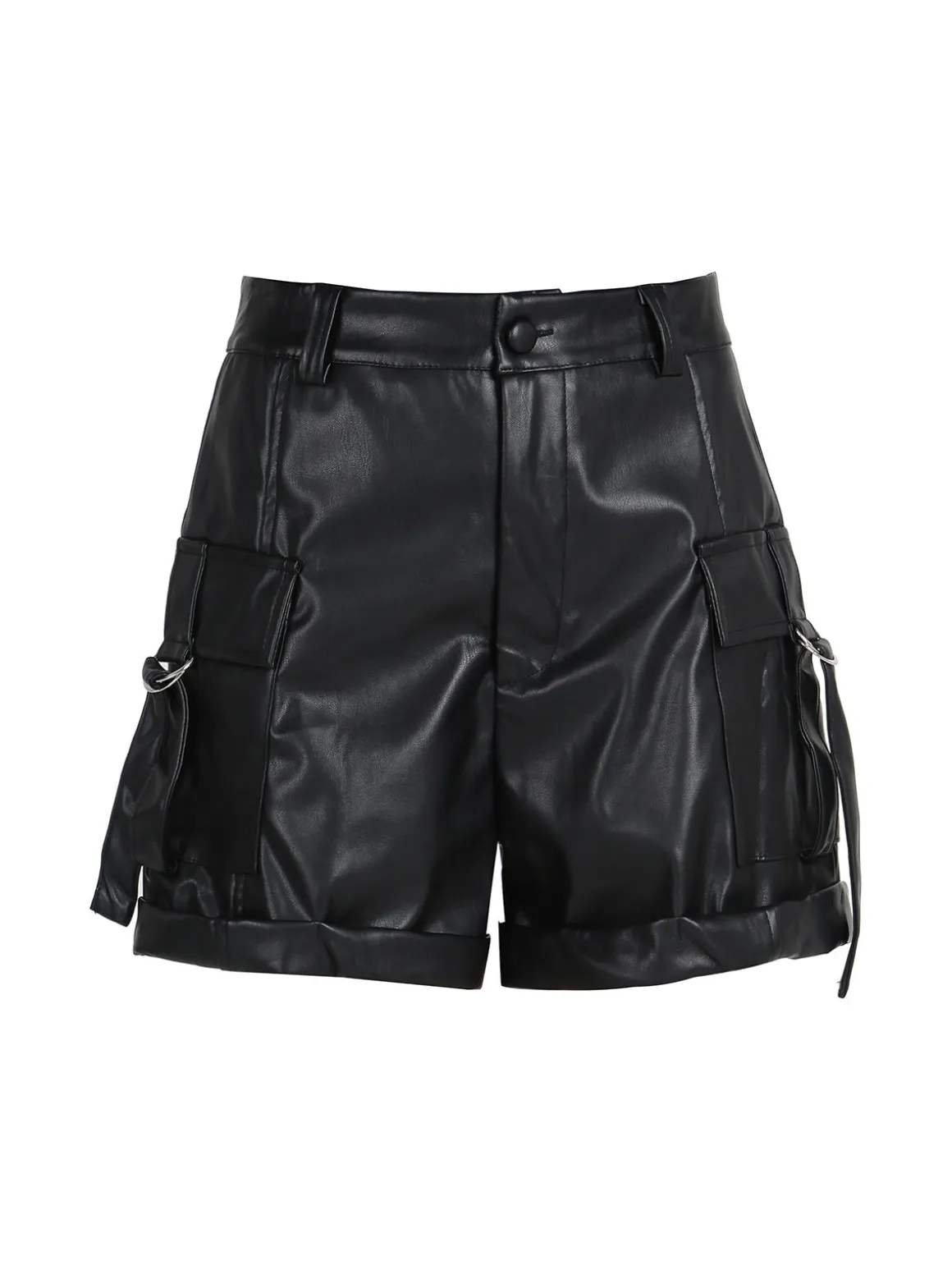 Solada Shorts donna in ecopelle a vita alta con tasconi