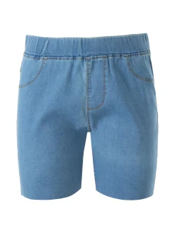 Solada Shorts donna in jeans con elastico in vita - blu chiaro