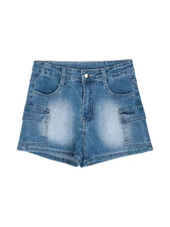 Solada Shorts in jeans da bambina con tasconi laterali