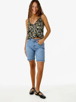 Solada Shorts in jeans da donna a vita alta - jeans