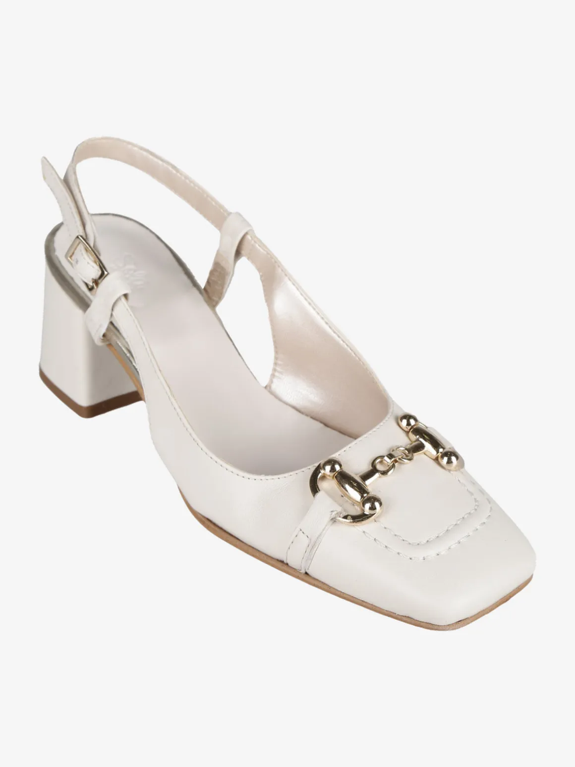 Solada Slingback in pelle da donna con punta quadrata