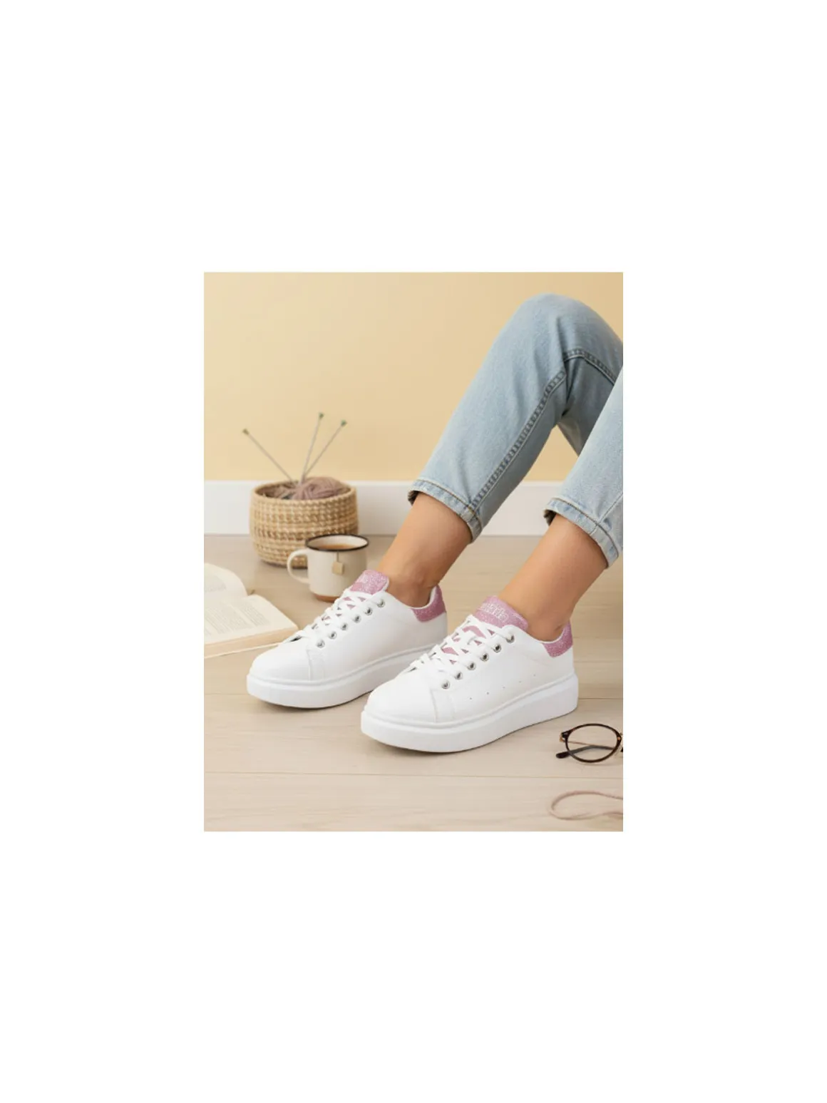Solada Sneakers donna con platform e dettagli glitter