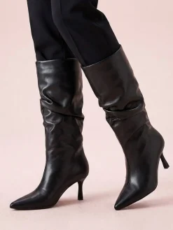 Solada Stivali donna slouchy con tacco a rocchetto - nero