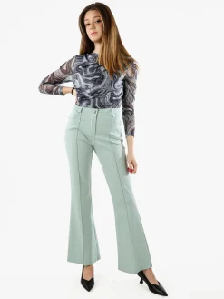 Solada Top body donna a maniche lunghe con scollo a cascata - grigio