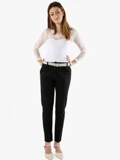 Solada Top body donna a maniche lunghe con pizzo