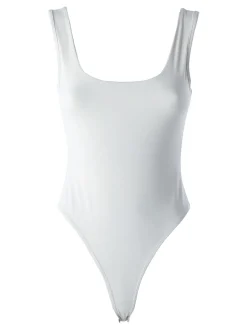 Solada Top body donna senza maniche sgambato - bianco