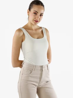 Solada Top body donna senza maniche sgambato - panna
