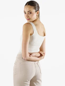 Solada Top body donna senza maniche sgambato - panna