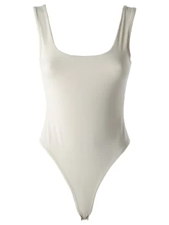 Solada Top body donna senza maniche sgambato - panna